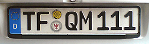 Autokennzeichen GRZ-QM 254