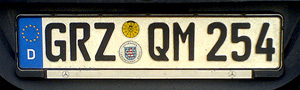 Autokennzeichen GRZ-QM 254